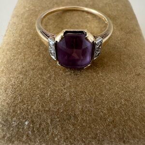 Vintage Purple Gem Gold Ring